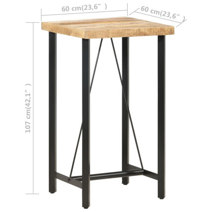 Table de bar style Industriel en bois de manguier 60 x 60 x 107 cm {attributes}