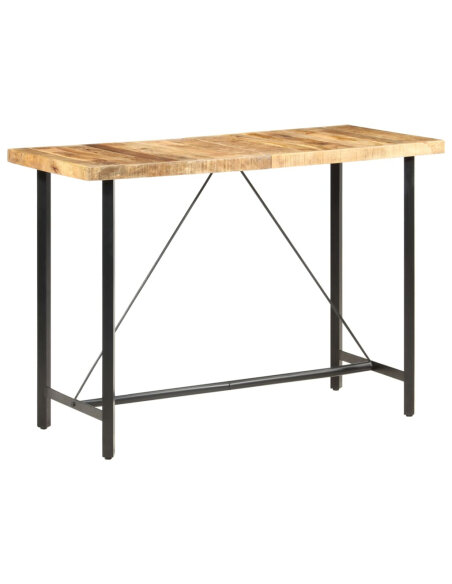 Table de bar style Industriel en bois de manguier 150 x 70 x 107 cm {attributes} Table de bar style Industriel en bois de manguier 150 x 70 x 107 cm {attributes}