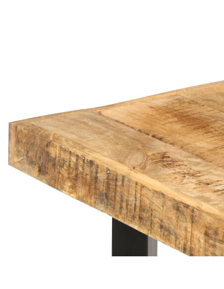 Table de bar style Industriel en bois de manguier 150 x 70 x 107 cm {attributes} Table de bar style Industriel en bois de manguier 150 x 70 x 107 cm {attributes}