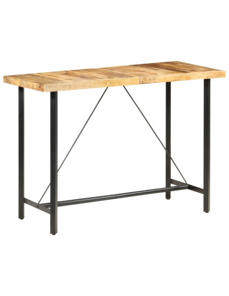Table de bar style Industriel en bois de manguier 150 x 70 x 107 cm {attributes} Table de bar style Industriel en bois de manguier 150 x 70 x 107 cm {attributes}