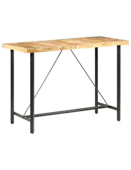 Table de bar style Industriel en bois de manguier 150 x 70 x 107 cm {attributes} Table de bar style Industriel en bois de manguier 150 x 70 x 107 cm {attributes}