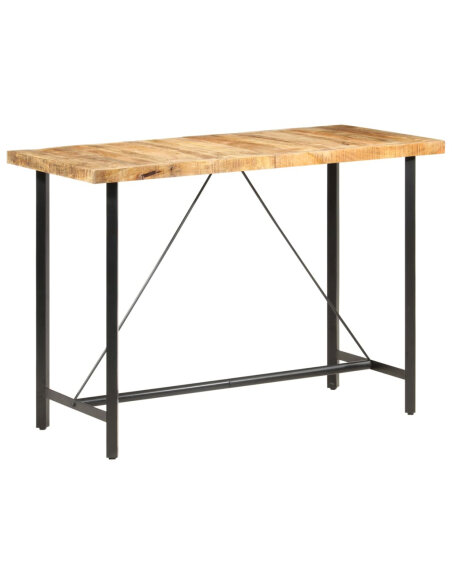Table de bar style Industriel en bois de manguier 150 x 70 x 107 cm {attributes} Table de bar style Industriel en bois de manguier 150 x 70 x 107 cm {attributes}