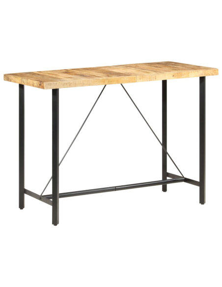 Table de bar style Industriel en bois de manguier 150 x 70 x 107 cm {attributes} Table de bar style Industriel en bois de manguier 150 x 70 x 107 cm {attributes}