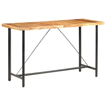 Table de bar style Industriel en bois d'acacia massif 180x70x107 cm {attributes}