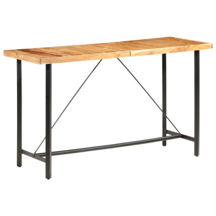 Table de bar style Industriel en bois d'acacia massif 180x70x107 cm {attributes}