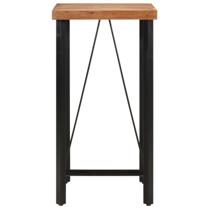 Table de bar style Industriel en bois de manguier massif et fer 55 x 55 x 107 cm {attributes}