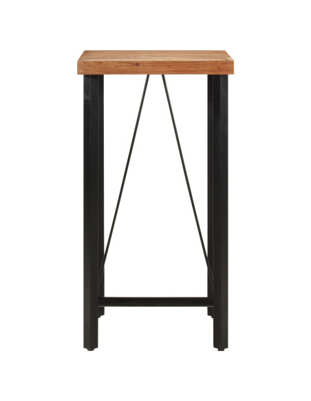 Table de bar style Industriel en bois de manguier massif et fer 55 x 55 x 107 cm {attributes} Table de bar style Industriel en bois de manguier massif et fer 55 x 55 x 107 cm {attributes}