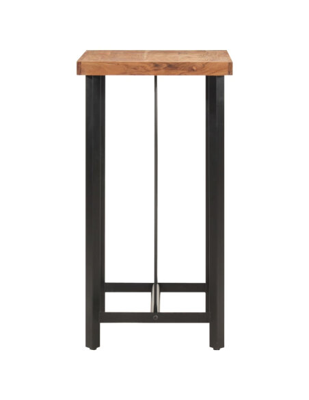 Table de bar style Industriel en bois de manguier massif et fer 55 x 55 x 107 cm {attributes} Table de bar style Industriel en bois de manguier massif et fer 55 x 55 x 107 cm {attributes}