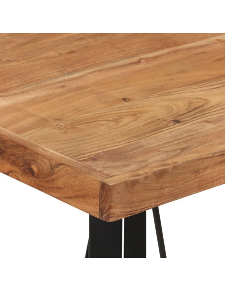 Table de bar style Industriel en bois de manguier massif et fer 55 x 55 x 107 cm {attributes} Table de bar style Industriel en bois de manguier massif et fer 55 x 55 x 107 cm {attributes}