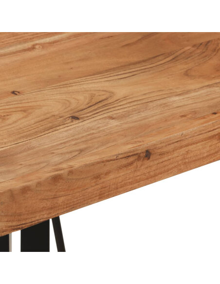 Table de bar style Industriel en bois de manguier massif et fer 55 x 55 x 107 cm {attributes} Table de bar style Industriel en bois de manguier massif et fer 55 x 55 x 107 cm {attributes}