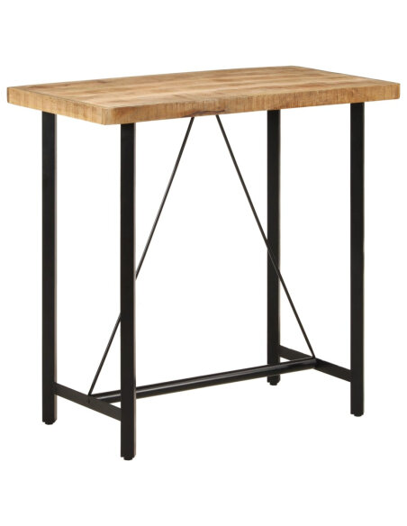 Table de bar style Industriel en bois de manguier et fer 110 x 55 x 107 cm {attributes} Table de bar style Industriel en bois de manguier et fer 110 x 55 x 107 cm {attributes}