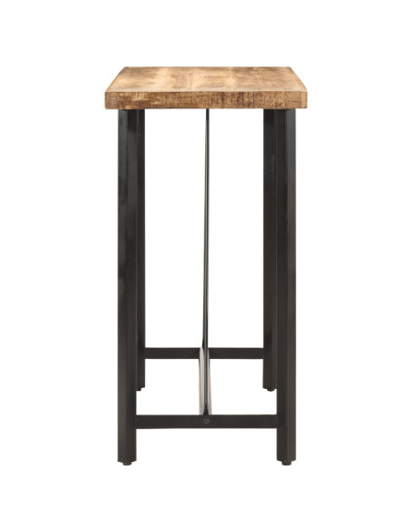 Table de bar style Industriel en bois de manguier et fer 110 x 55 x 107 cm {attributes} Table de bar style Industriel en bois de manguier et fer 110 x 55 x 107 cm {attributes}