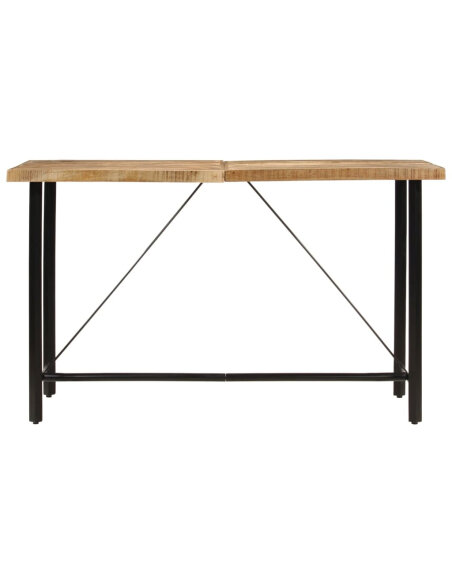 Table de bar style Industriel en bois de manguier et fer 180 x 70 x 107 cm {attributes} Table de bar style Industriel en bois de manguier et fer 180 x 70 x 107 cm {attributes}