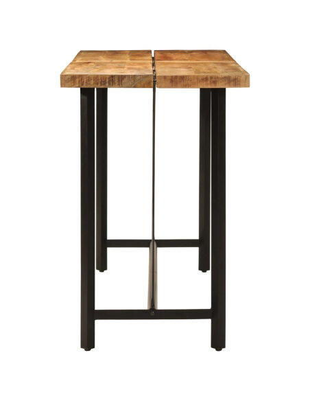 Table de bar style Industriel en bois de manguier et fer 180 x 70 x 107 cm {attributes} Table de bar style Industriel en bois de manguier et fer 180 x 70 x 107 cm {attributes}