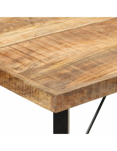 Table de bar style Industriel en bois de manguier et fer 180 x 70 x 107 cm {attributes} Table de bar style Industriel en bois de manguier et fer 180 x 70 x 107 cm {attributes}