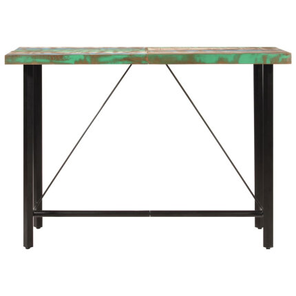 Table de bar style Industriel en bois massif de récupération et fer Multicolore 150x70x107 cm {attributes}