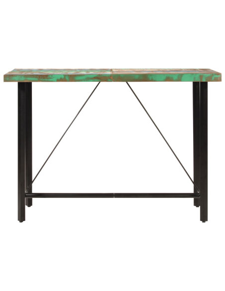 Table de bar style Industriel en bois massif de récupération et fer Multicolore 150x70x107 cm {attributes} Table de bar style Industriel en bois massif de récupération et fer Multicolore 150x70x107 cm {attributes}