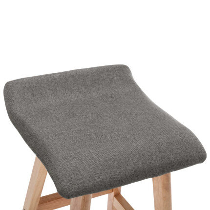Tabourets de bar en lot de 2 en tissu Gris