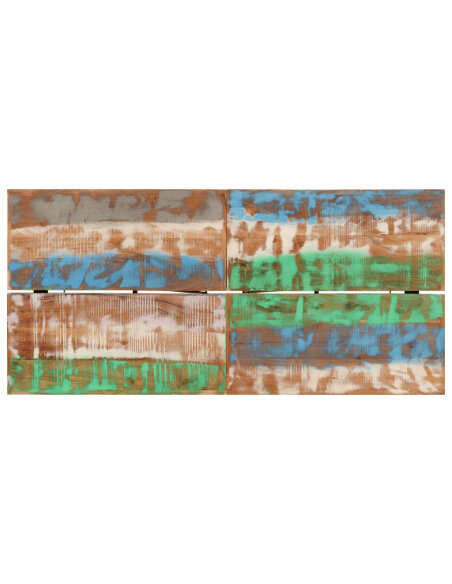 Table de bar style Industriel en bois massif de récupération et fer Multicolore 150x70x107 cm {attributes} Table de bar style Industriel en bois massif de récupération et fer Multicolore 150x70x107 cm {attributes}