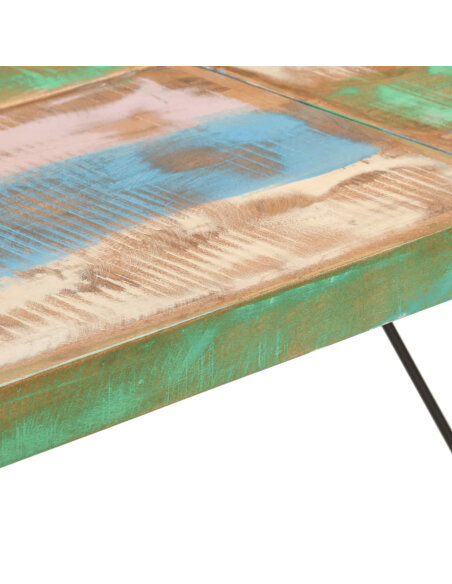Table de bar style Industriel en bois massif de récupération et fer Multicolore 150x70x107 cm {attributes} Table de bar style Industriel en bois massif de récupération et fer Multicolore 150x70x107 cm {attributes}