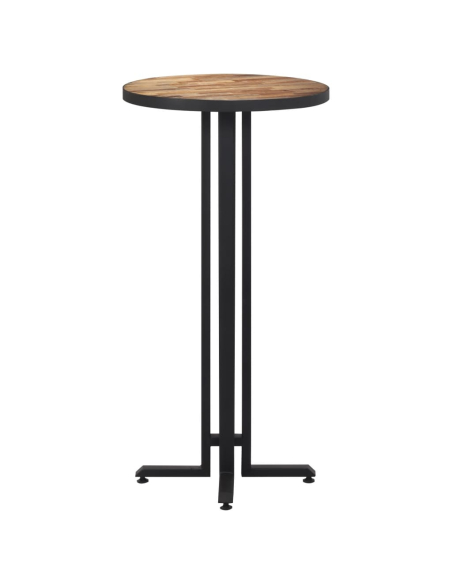 Table de bar style Industriel en bois de teck massif de récupération Noir 55x110 cm {attributes}