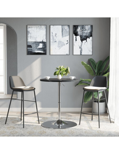 Table de bar style Industriel en bois et acier Noir 60 x 60 x 90 cm {attributes}