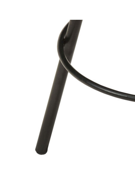 Tabourets de bar industriel en lot de 4 en bois de manguier brut Brun  {attributes}