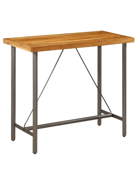Table de bar style Industriel En bois de teck massif recyclé 120 x 58 x 106 cm {attributes}