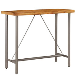 Table de bar style Industriel En bois de teck massif recyclé 120 x 58 x 106 cm {attributes} 2