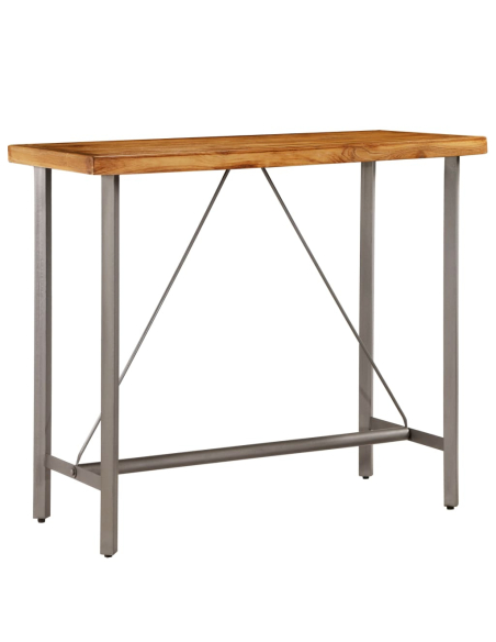 Table de bar style Industriel En bois de teck massif recyclé 120 x 58 x 106 cm {attributes}