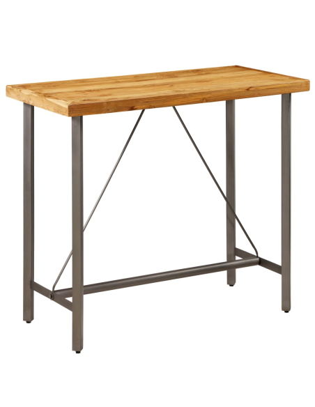 Table de bar style Industriel En bois de teck massif recyclé 120 x 58 x 106 cm {attributes}