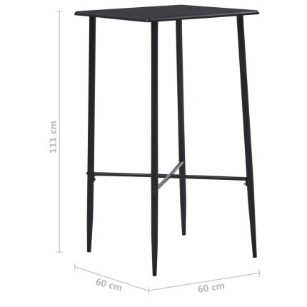 Table de bar style Industriel en bois mdf Noir 60x60x111 cm {attributes}