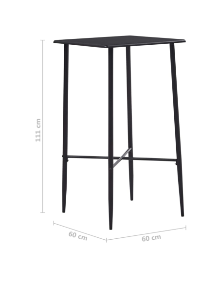 Table de bar style Industriel en bois mdf Noir 60x60x111 cm {attributes}