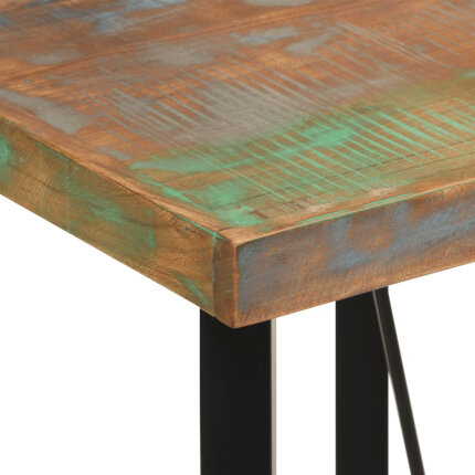 Table de bar style Industriel en bois massif de récupération et fer Multicolore 55 x 55 x 107 cm {attributes}