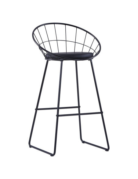 Tabouret de bar industriel métal noir avec dossier lot de 2 Tabouret de bar industriel métal noir avec dossier lot de 2