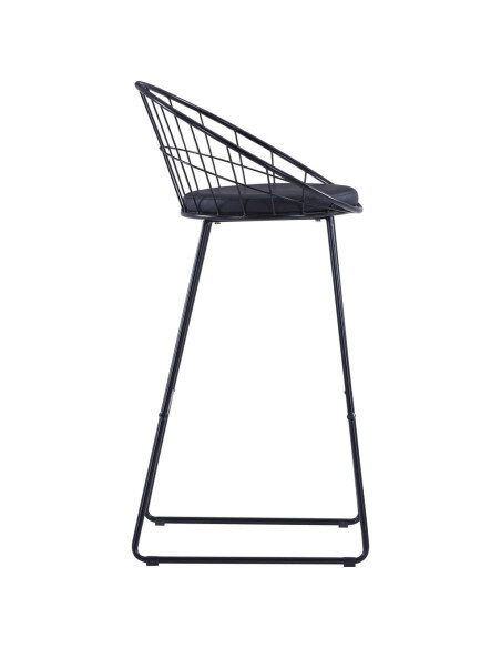 Tabouret de bar industriel métal noir avec dossier lot de 2 Tabouret de bar industriel métal noir avec dossier lot de 2