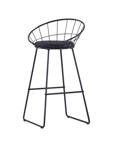 Tabouret de bar industriel métal noir avec dossier lot de 2 Tabouret de bar industriel métal noir avec dossier lot de 2