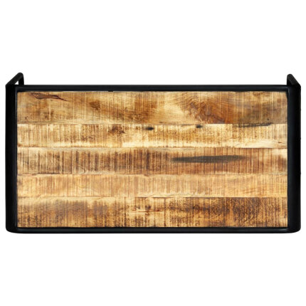 Table à manger Style Industriel en bois de manguier massif brut 118 x 60 x 76 cm {attributes}