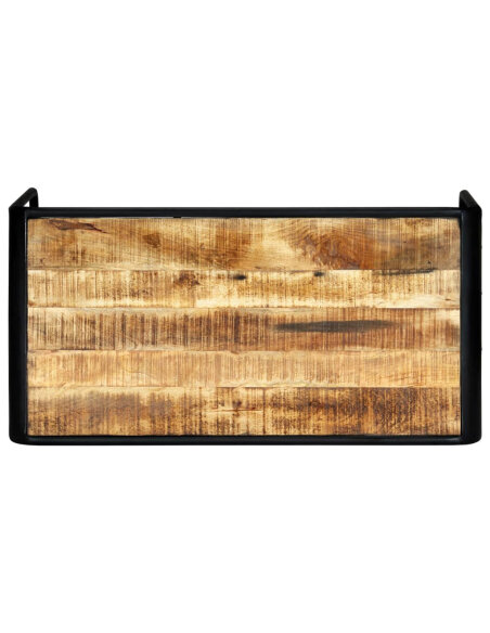 Table à manger Style Industriel en bois de manguier massif brut 118 x 60 x 76 cm {attributes} Table à manger Style Industriel en bois de manguier massif brut 118 x 60 x 76 cm {attributes}