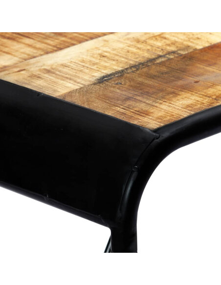 Table à manger Style Industriel en bois de manguier massif brut 118 x 60 x 76 cm {attributes} Table à manger Style Industriel en bois de manguier massif brut 118 x 60 x 76 cm {attributes}