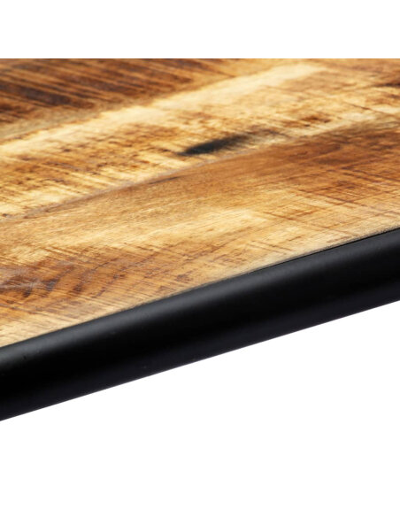 Table à manger Style Industriel en bois de manguier massif brut 118 x 60 x 76 cm {attributes} Table à manger Style Industriel en bois de manguier massif brut 118 x 60 x 76 cm {attributes}