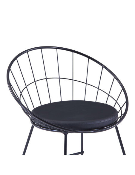 Tabouret de bar industriel métal noir avec dossier lot de 2 Tabouret de bar industriel métal noir avec dossier lot de 2