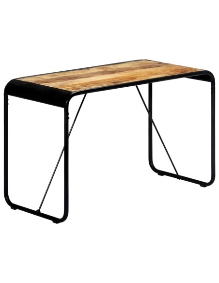 Table à manger Style Industriel en bois de manguier massif brut 118 x 60 x 76 cm {attributes} Table à manger Style Industriel en bois de manguier massif brut 118 x 60 x 76 cm {attributes}
