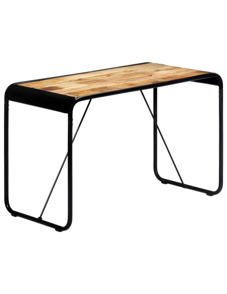 Table à manger Style Industriel en bois de manguier massif brut 118 x 60 x 76 cm {attributes} Table à manger Style Industriel en bois de manguier massif brut 118 x 60 x 76 cm {attributes}