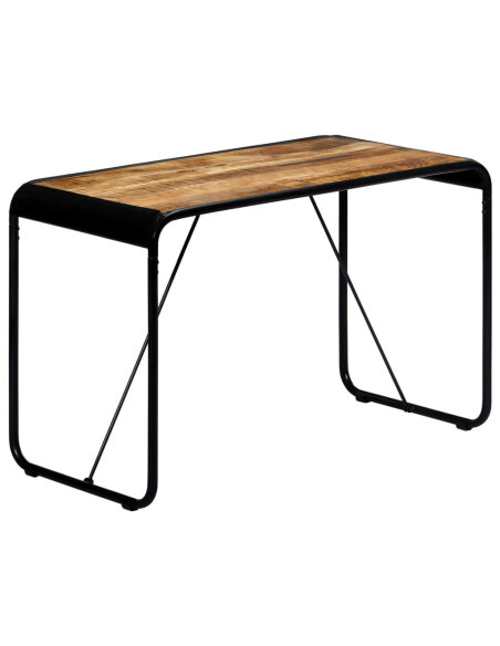 Table à manger Style Industriel en bois de manguier massif brut 118 x 60 x 76 cm {attributes} Table à manger Style Industriel en bois de manguier massif brut 118 x 60 x 76 cm {attributes}