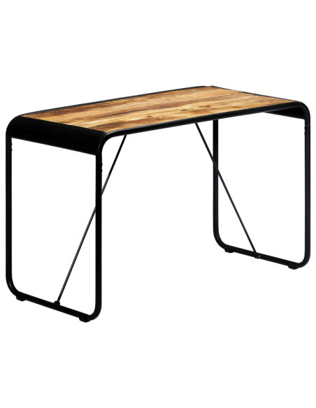 Table à manger Style Industriel en bois de manguier massif brut 118 x 60 x 76 cm {attributes} Table à manger Style Industriel en bois de manguier massif brut 118 x 60 x 76 cm {attributes}