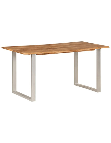 Table salle à manger Style Industriel en bois d'acacia 154 x 80 x 76 cm {attributes}