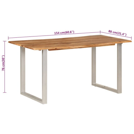 Table salle à manger Style Industriel en bois d'acacia 154 x 80 x 76 cm {attributes}