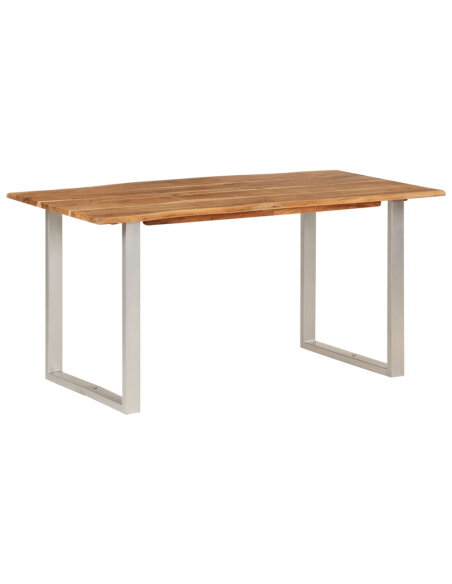 Table salle à manger Style Industriel en bois d'acacia 154 x 80 x 76 cm {attributes}
