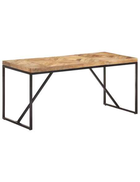 Table à manger Style Industriel en bois massif d'acacia et de manguier 160 x 70 x 76 cm {attributes} Table à manger Style Industriel en bois massif d'acacia et de manguier 160 x 70 x 76 cm {attributes}